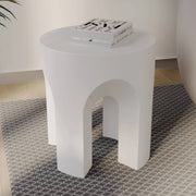 Crus Fiberstone Outdoor Side Table With Arched Base Design - Elax Furniture