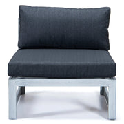 Chelsea 7-Piece Patio Sectional And Coffee Table Set In Weathered Grey Aluminum With Cushions - Elax Furniture