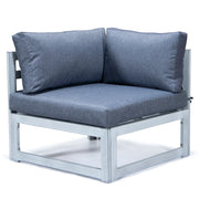 Chelsea 7-Piece Patio Sectional And Coffee Table Set In Weathered Grey Aluminum With Cushions - Elax Furniture