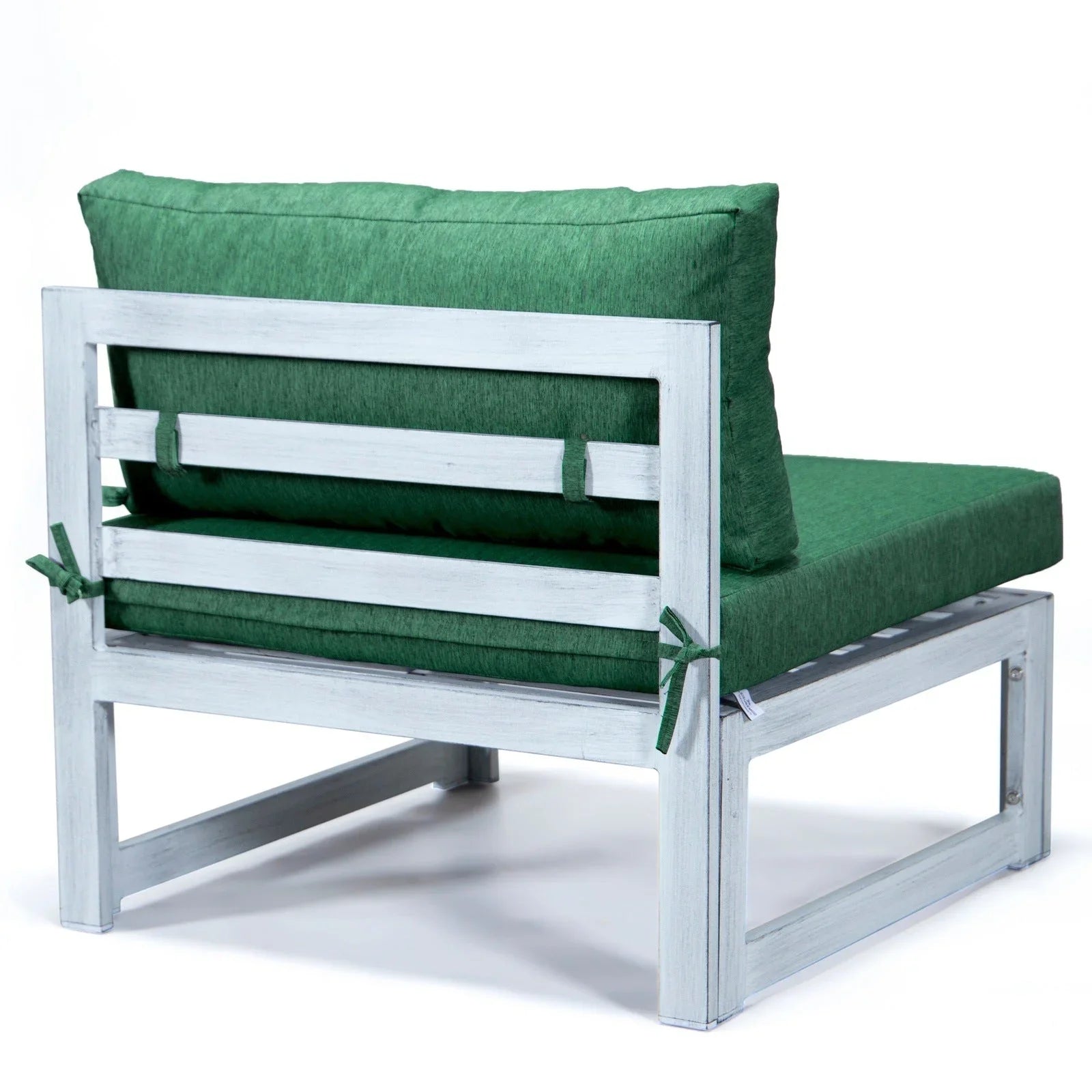 Chelsea 7-Piece Patio Sectional And Coffee Table Set In Weathered Grey Aluminum With Cushions - Elax Furniture