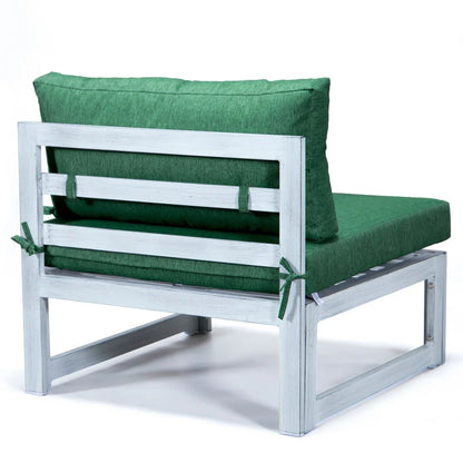 Chelsea 7-Piece Patio Sectional And Coffee Table Set In Weathered Grey Aluminum With Cushions - Elax Furniture