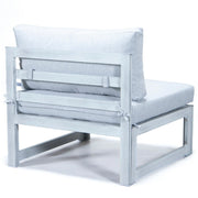 Chelsea 7-Piece Patio Sectional And Coffee Table Set In Weathered Grey Aluminum With Cushions - Elax Furniture