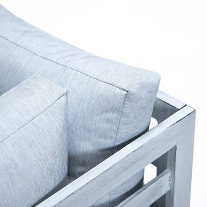 Chelsea 7-Piece Patio Sectional And Coffee Table Set In Weathered Grey Aluminum With Cushions - Elax Furniture