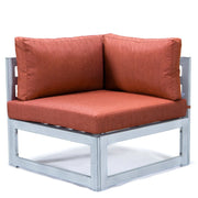 Chelsea 7-Piece Patio Sectional And Coffee Table Set In Weathered Grey Aluminum With Cushions - Elax Furniture