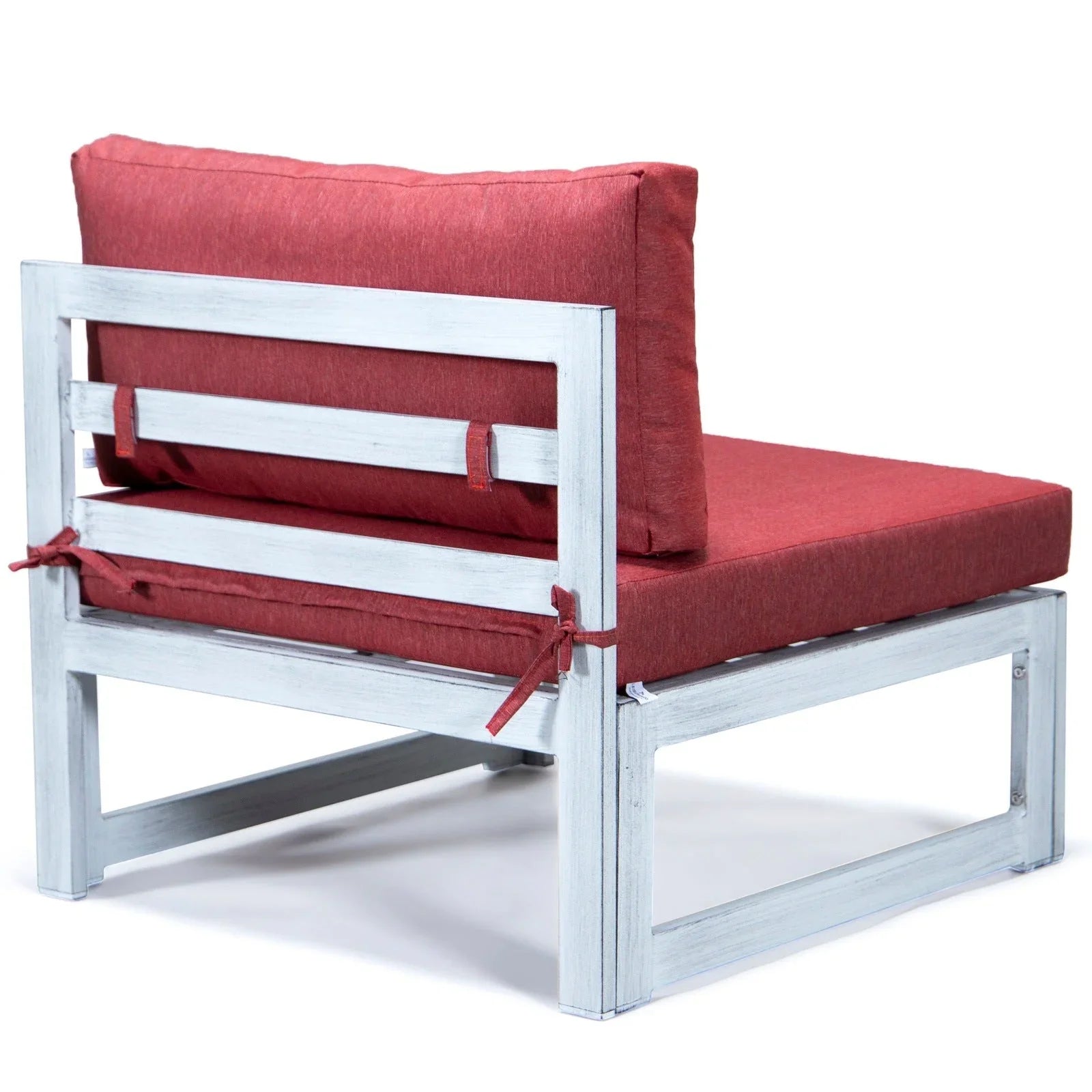 Chelsea 7-Piece Patio Sectional And Coffee Table Set In Weathered Grey Aluminum With Cushions - Elax Furniture