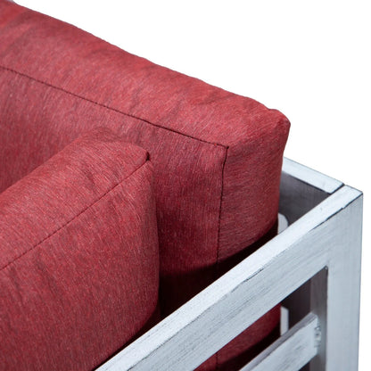 Chelsea 7-Piece Patio Sectional And Coffee Table Set In Weathered Grey Aluminum With Cushions - Elax Furniture