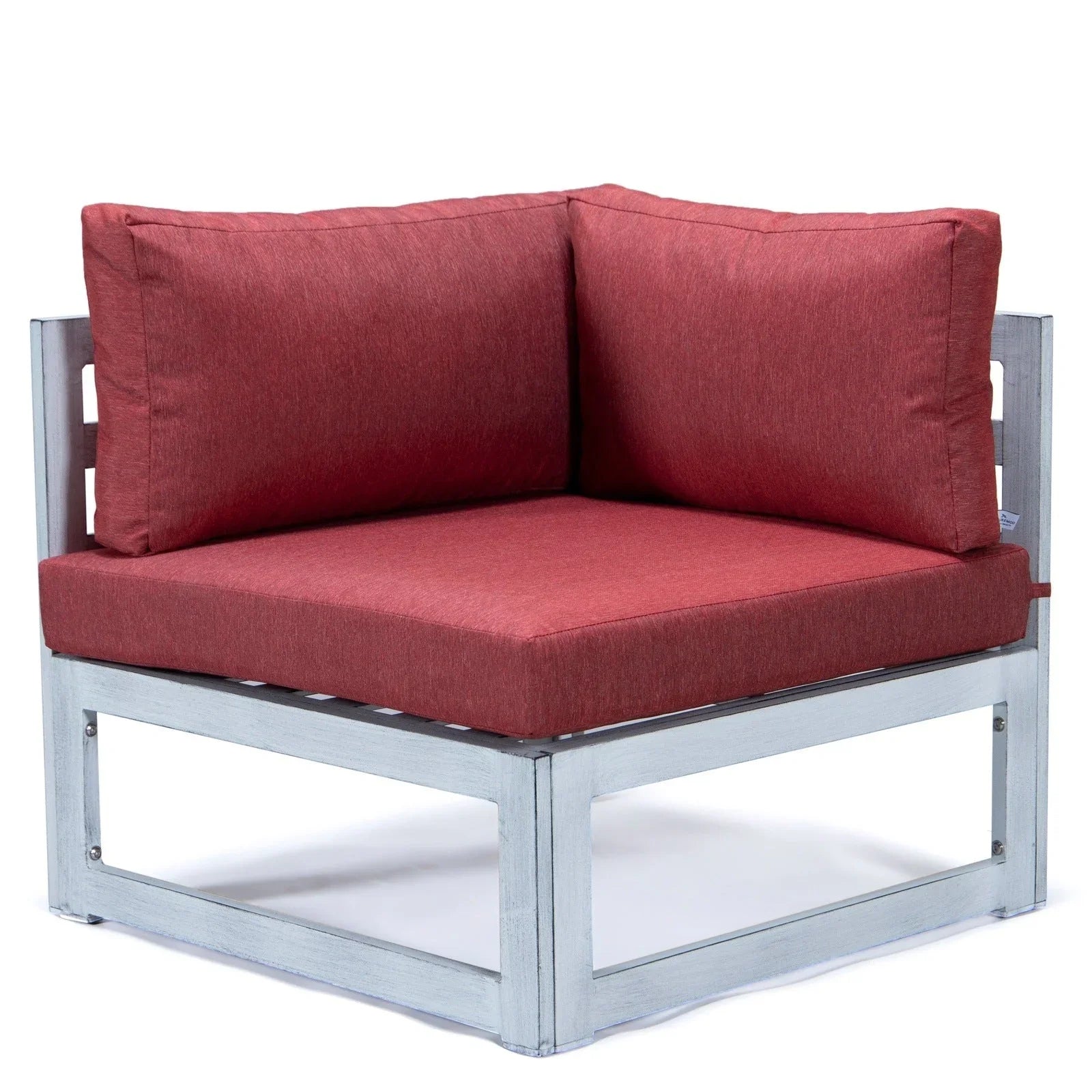 Chelsea 7-Piece Patio Sectional And Coffee Table Set In Weathered Grey Aluminum With Cushions - Elax Furniture