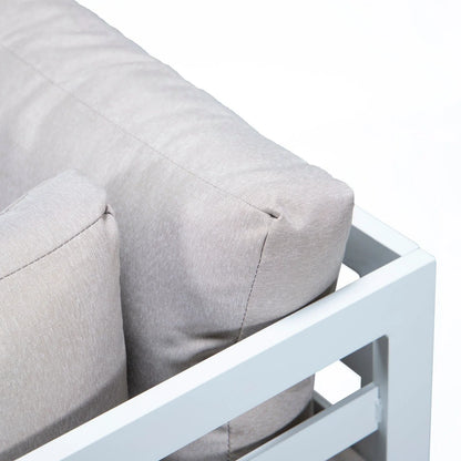 Chelsea 6-Piece Patio Sectional In White Aluminum With Cushions - Elax Furniture