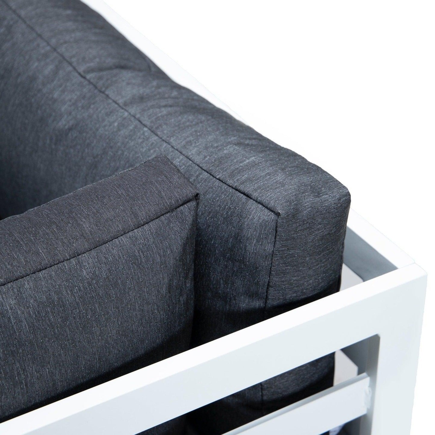 Chelsea 6-Piece Patio Sectional In White Aluminum With Cushions - Elax Furniture