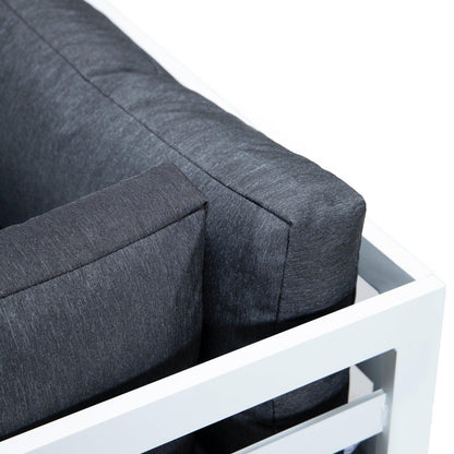 Chelsea 6-Piece Patio Sectional In White Aluminum With Cushions - Elax Furniture