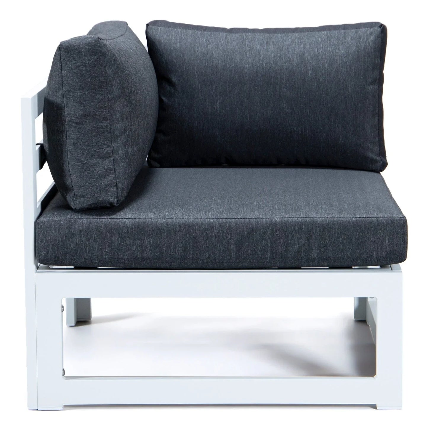 Chelsea 6-Piece Patio Sectional In White Aluminum With Cushions - Elax Furniture