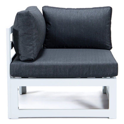 Chelsea 6-Piece Patio Sectional In White Aluminum With Cushions - Elax Furniture