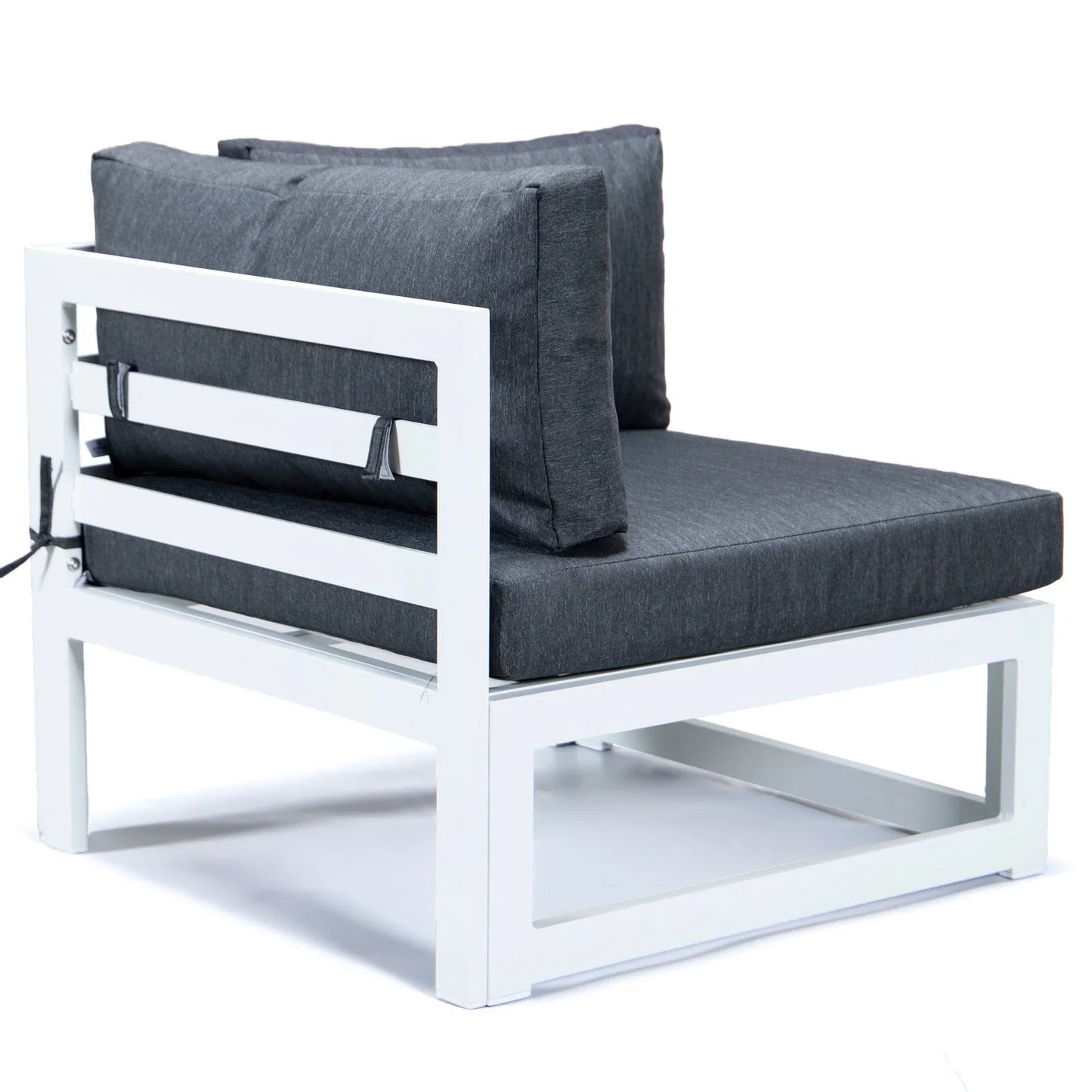 Chelsea 6-Piece Patio Sectional In White Aluminum With Cushions - Elax Furniture