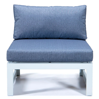 Chelsea 6-Piece Patio Sectional In White Aluminum With Cushions - Elax Furniture