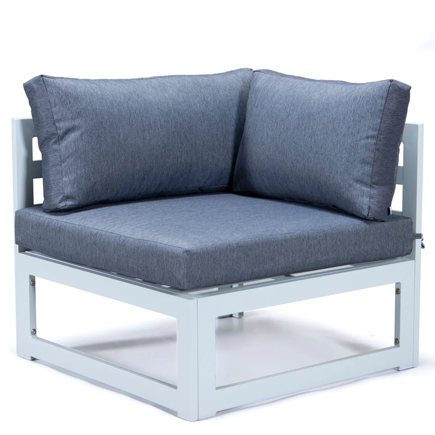 Chelsea 6-Piece Patio Sectional In White Aluminum With Cushions - Elax Furniture