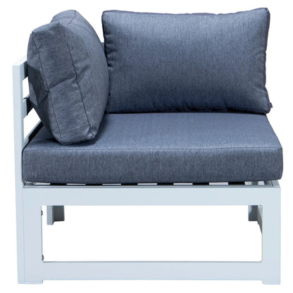 Chelsea 6-Piece Patio Sectional In White Aluminum With Cushions - Elax Furniture