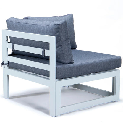 Chelsea 6-Piece Patio Sectional In White Aluminum With Cushions - Elax Furniture