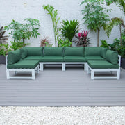 Chelsea 6-Piece Patio Sectional In White Aluminum With Cushions - Elax Furniture