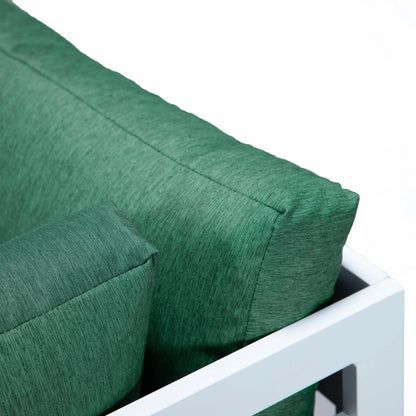 Chelsea 6-Piece Patio Sectional In White Aluminum With Cushions - Elax Furniture