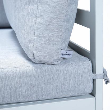 Chelsea 6-Piece Patio Sectional In White Aluminum With Cushions - Elax Furniture