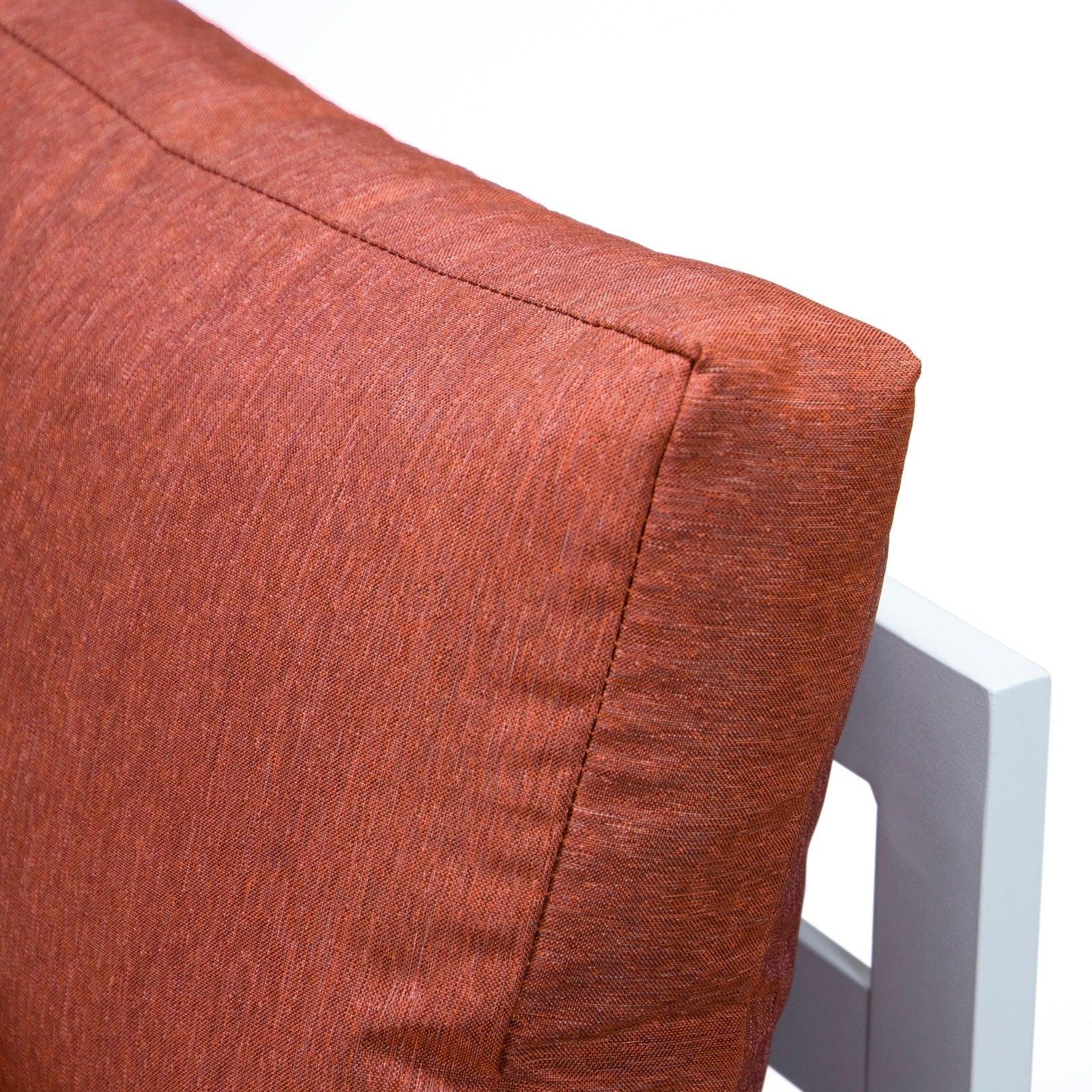 Chelsea 6-Piece Patio Sectional In White Aluminum With Cushions - Elax Furniture