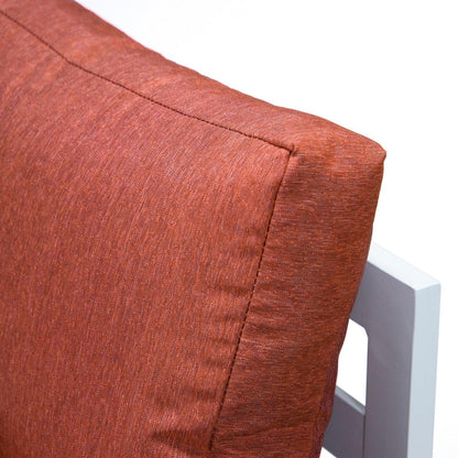 Chelsea 6-Piece Patio Sectional In White Aluminum With Cushions - Elax Furniture