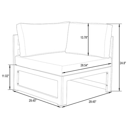 Chelsea 6-Piece Patio Sectional In White Aluminum With Cushions - Elax Furniture