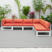 Chelsea 6-Piece Patio Sectional In White Aluminum With Cushions - Elax Furniture