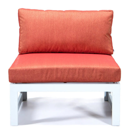 Chelsea 6-Piece Patio Sectional In White Aluminum With Cushions - Elax Furniture