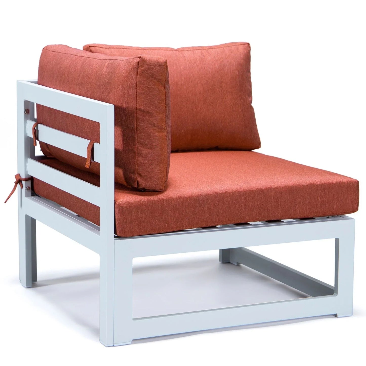 Chelsea 6-Piece Patio Sectional In White Aluminum With Cushions - Elax Furniture