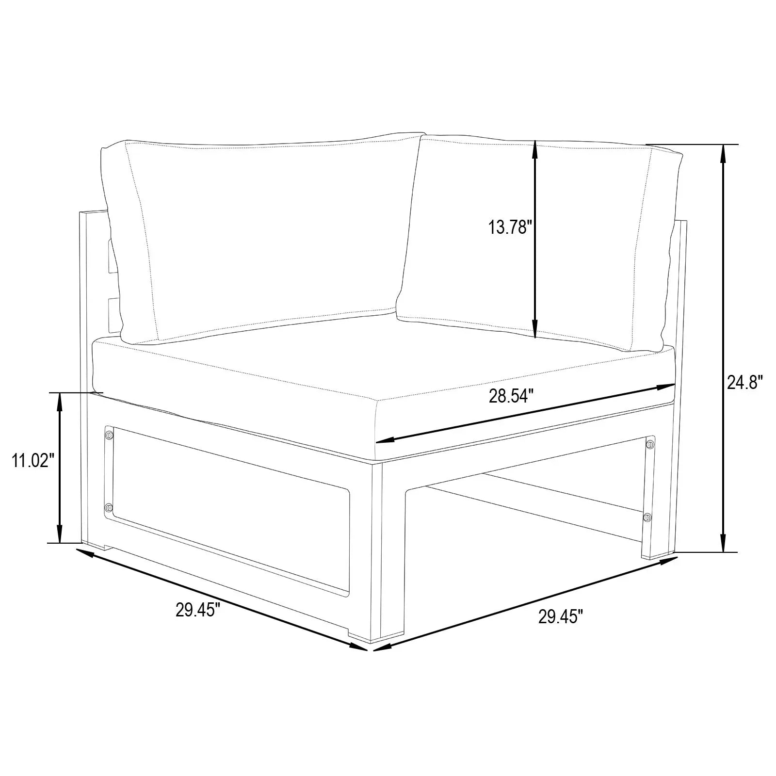 Chelsea 6-Piece Patio Sectional In White Aluminum With Cushions - Elax Furniture