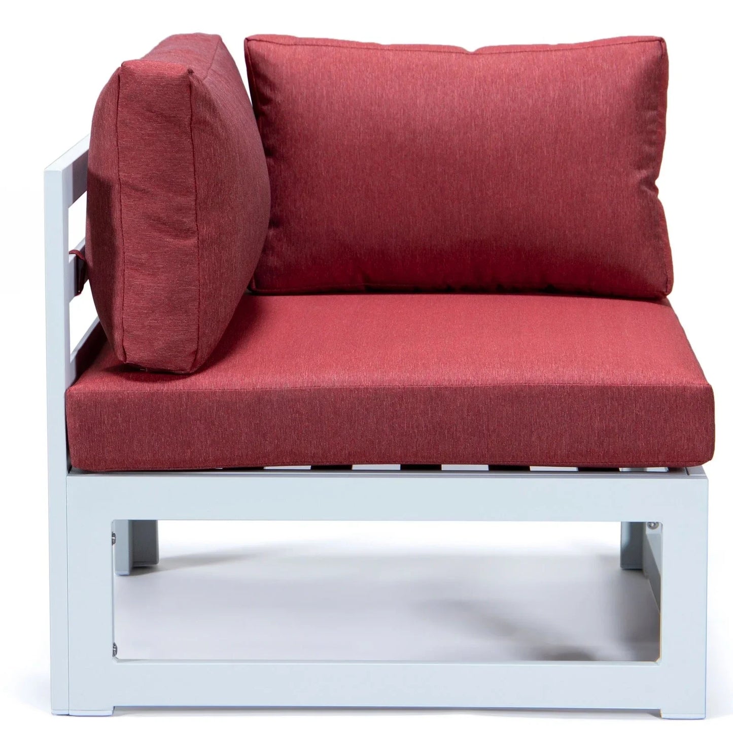 Chelsea 6-Piece Patio Sectional In White Aluminum With Cushions - Elax Furniture