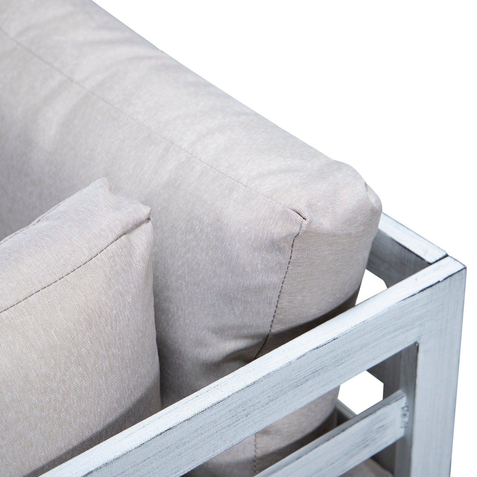 Chelsea 6-Piece Patio Sectional In Weathered Grey Aluminum With Cushions - Elax Furniture