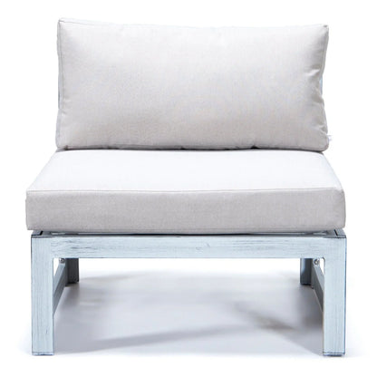 Chelsea 6-Piece Patio Sectional In Weathered Grey Aluminum With Cushions - Elax Furniture