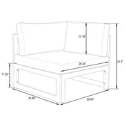 Chelsea 6-Piece Patio Sectional In Weathered Grey Aluminum With Cushions - Elax Furniture
