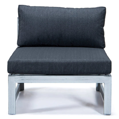 Chelsea 6-Piece Patio Sectional In Weathered Grey Aluminum With Cushions - Elax Furniture