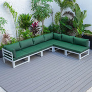 Chelsea 6-Piece Patio Sectional In Weathered Grey Aluminum With Cushions - Elax Furniture