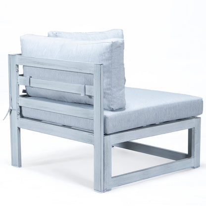 Chelsea 6-Piece Patio Sectional In Weathered Grey Aluminum With Cushions - Elax Furniture