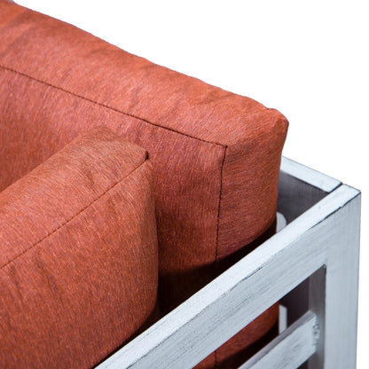 Chelsea 6-Piece Patio Sectional In Weathered Grey Aluminum With Cushions - Elax Furniture