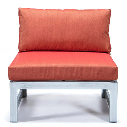 Chelsea 6-Piece Patio Sectional In Weathered Grey Aluminum With Cushions - Elax Furniture