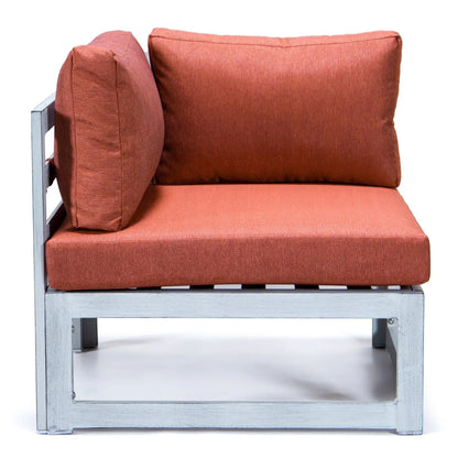 Chelsea 6-Piece Patio Sectional In Weathered Grey Aluminum With Cushions - Elax Furniture