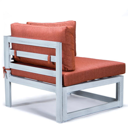 Chelsea 6-Piece Patio Sectional In Weathered Grey Aluminum With Cushions - Elax Furniture