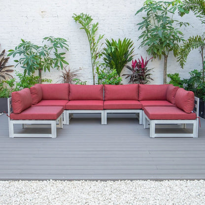 Chelsea 6-Piece Patio Sectional In Weathered Grey Aluminum With Cushions - Elax Furniture