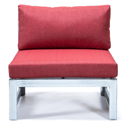 Chelsea 6-Piece Patio Sectional In Weathered Grey Aluminum With Cushions - Elax Furniture