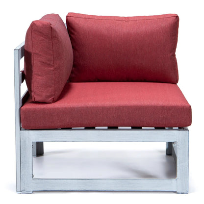 Chelsea 6-Piece Patio Sectional In Weathered Grey Aluminum With Cushions - Elax Furniture