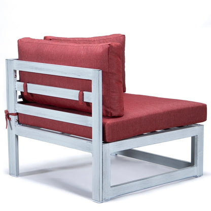 Chelsea 6-Piece Patio Sectional In Weathered Grey Aluminum With Cushions - Elax Furniture