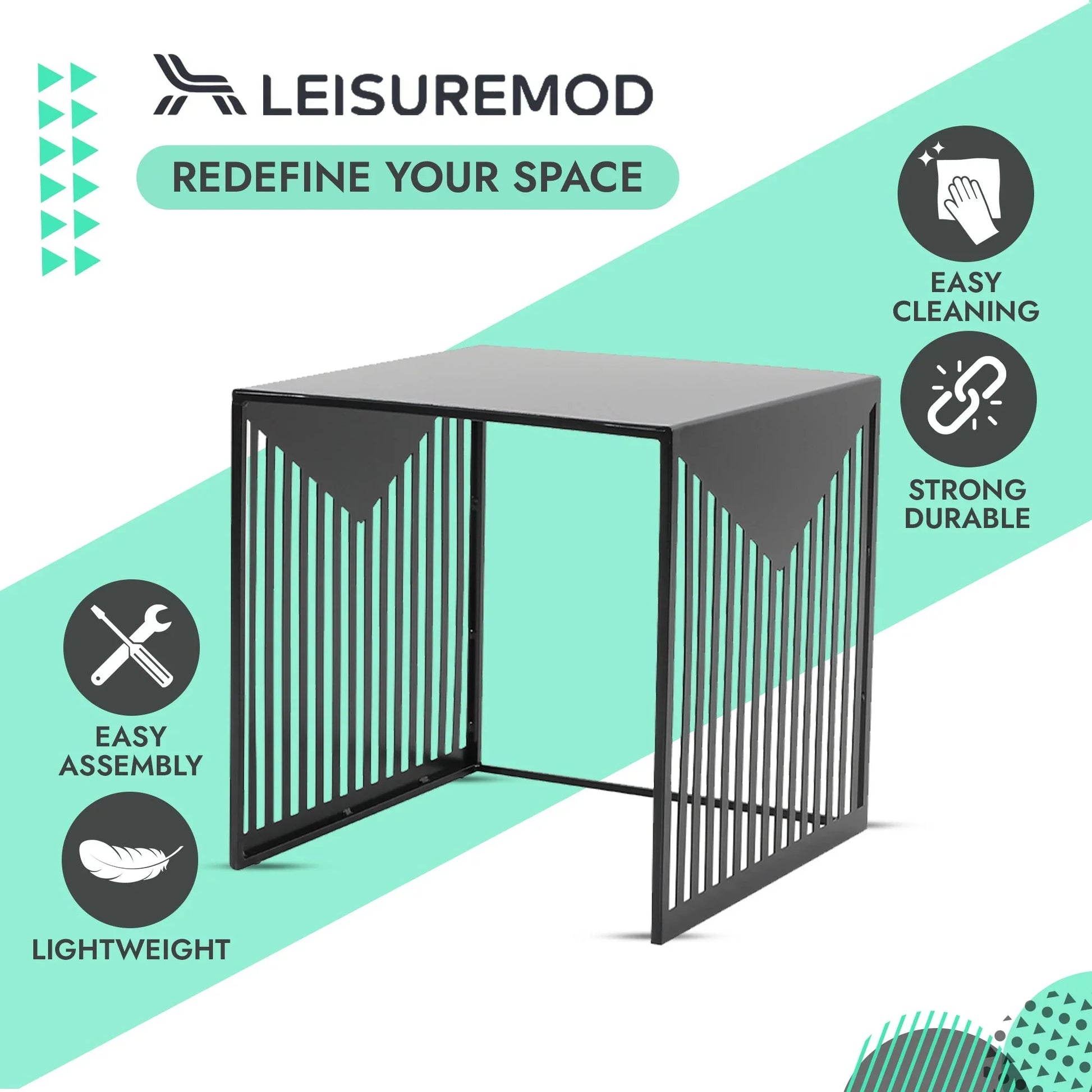 Cisco Modern Square Steel Side Table with Powder Coated Finish - Elax Furniture