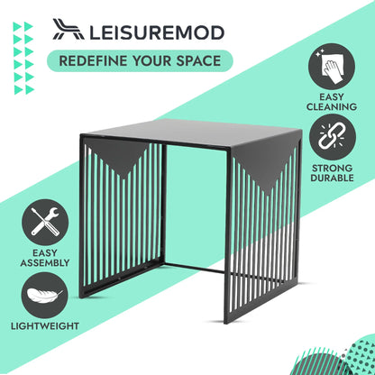 Cisco Modern Square Steel Side Table with Powder Coated Finish - Elax Furniture