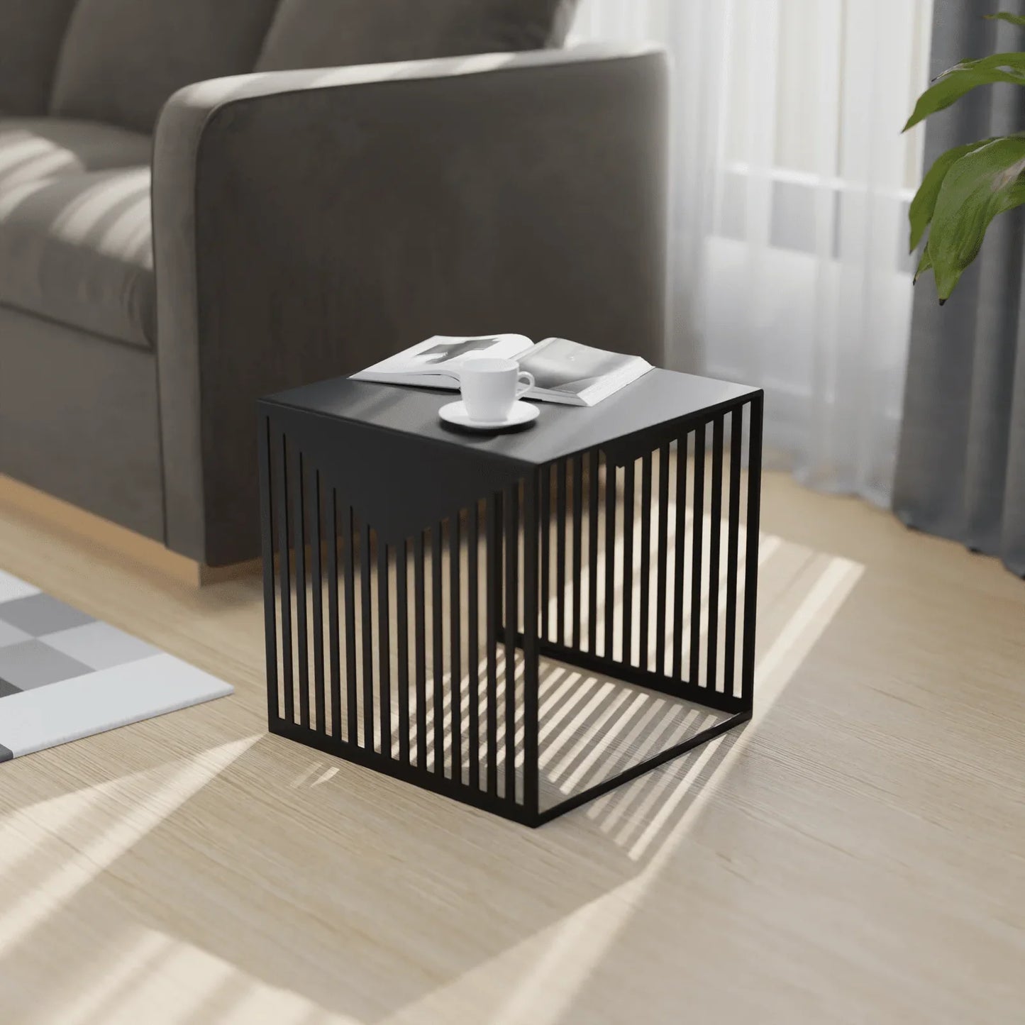 Cisco Modern Square Steel Side Table with Powder Coated Finish - Elax Furniture