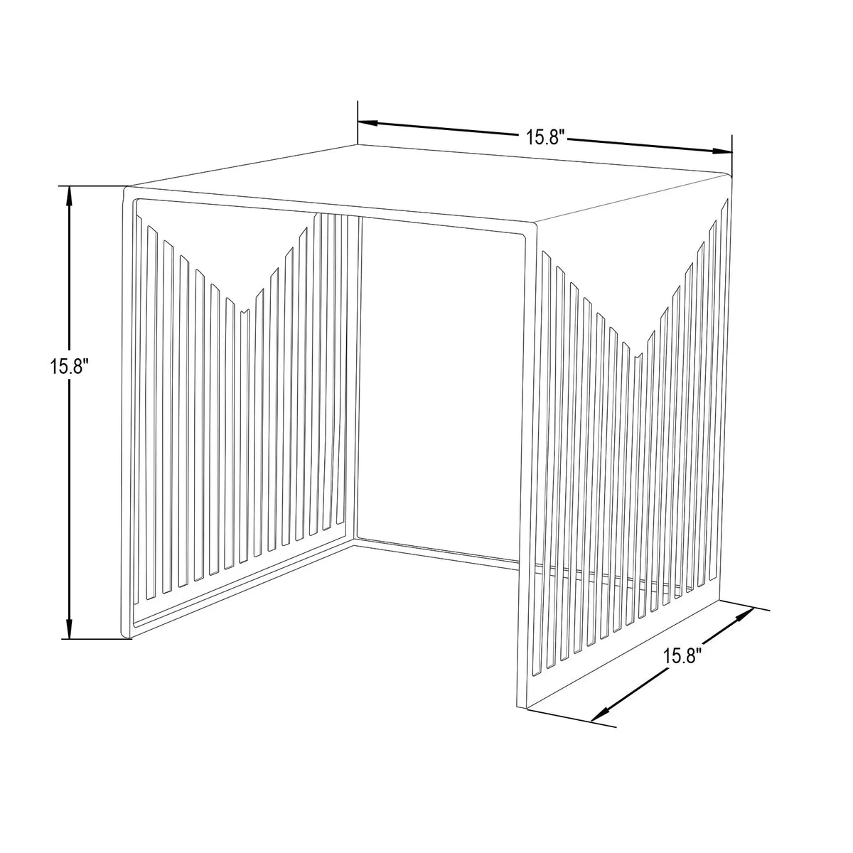Cisco Modern Square Steel Side Table with Powder Coated Finish - Elax Furniture